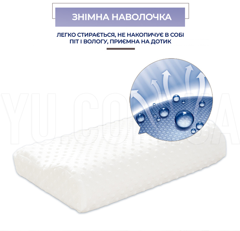 Ортопедическая подушка Memory pillow с эффектом памяти Latex